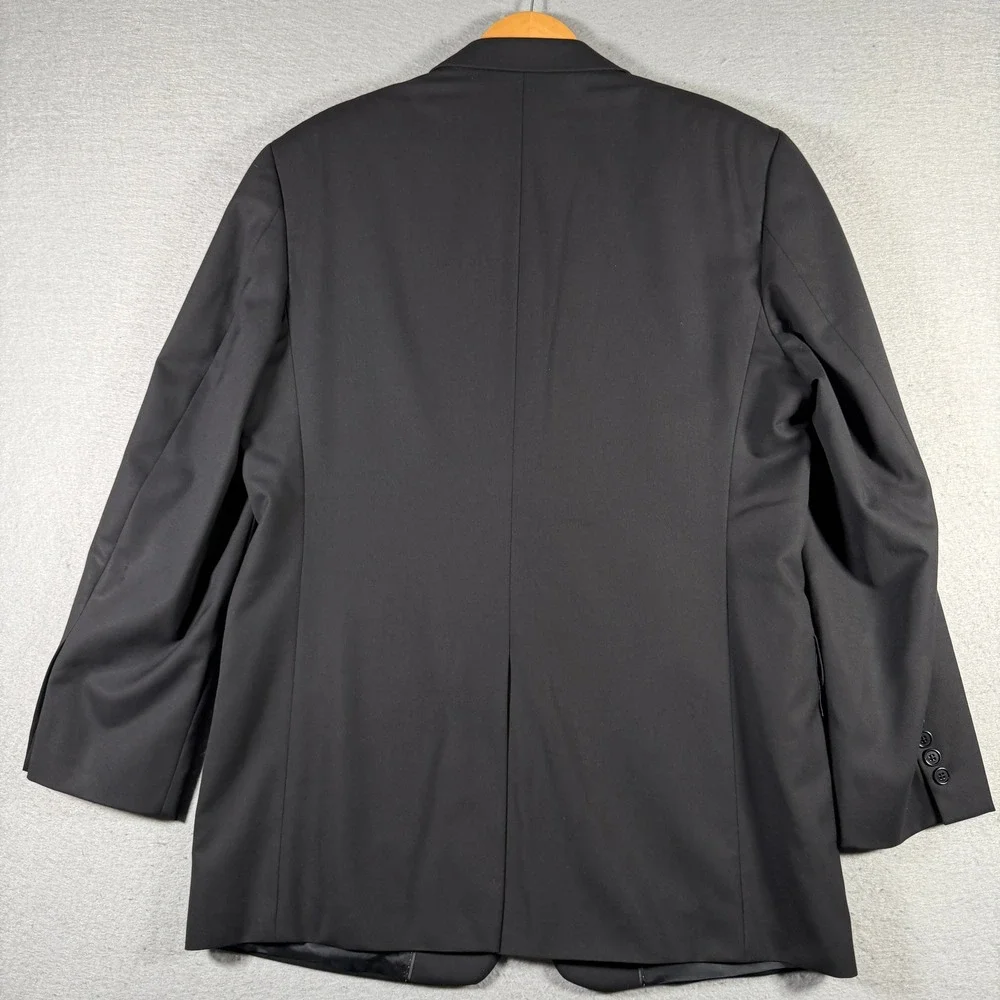 Brooks Brothers 346 Men Black Wool Stretch Blazer Jacket 42L Two Button 13516027
